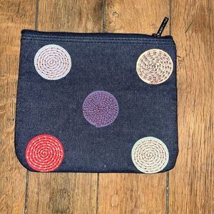 Bath & Body Works Denim Blue Pouch Cosmetic Bag Zippered